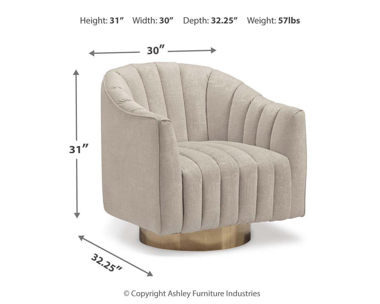 Penzlin - Swivel Accent Chair - Pearl