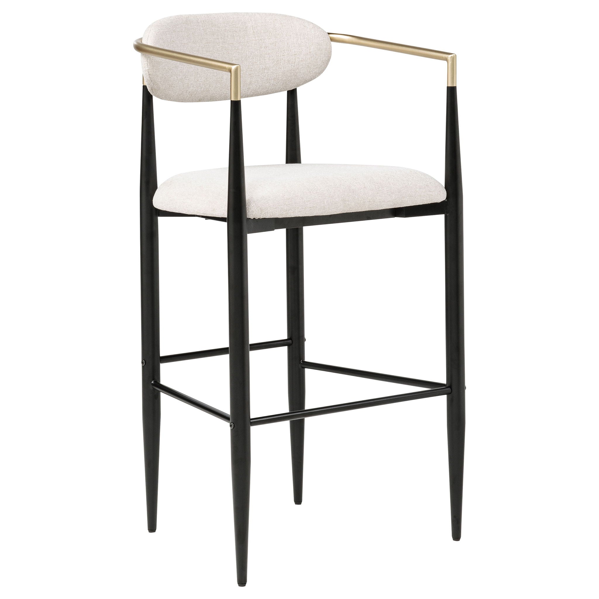 Tina Fabric Upholstered Bar Chair Beige (Set of 2)
