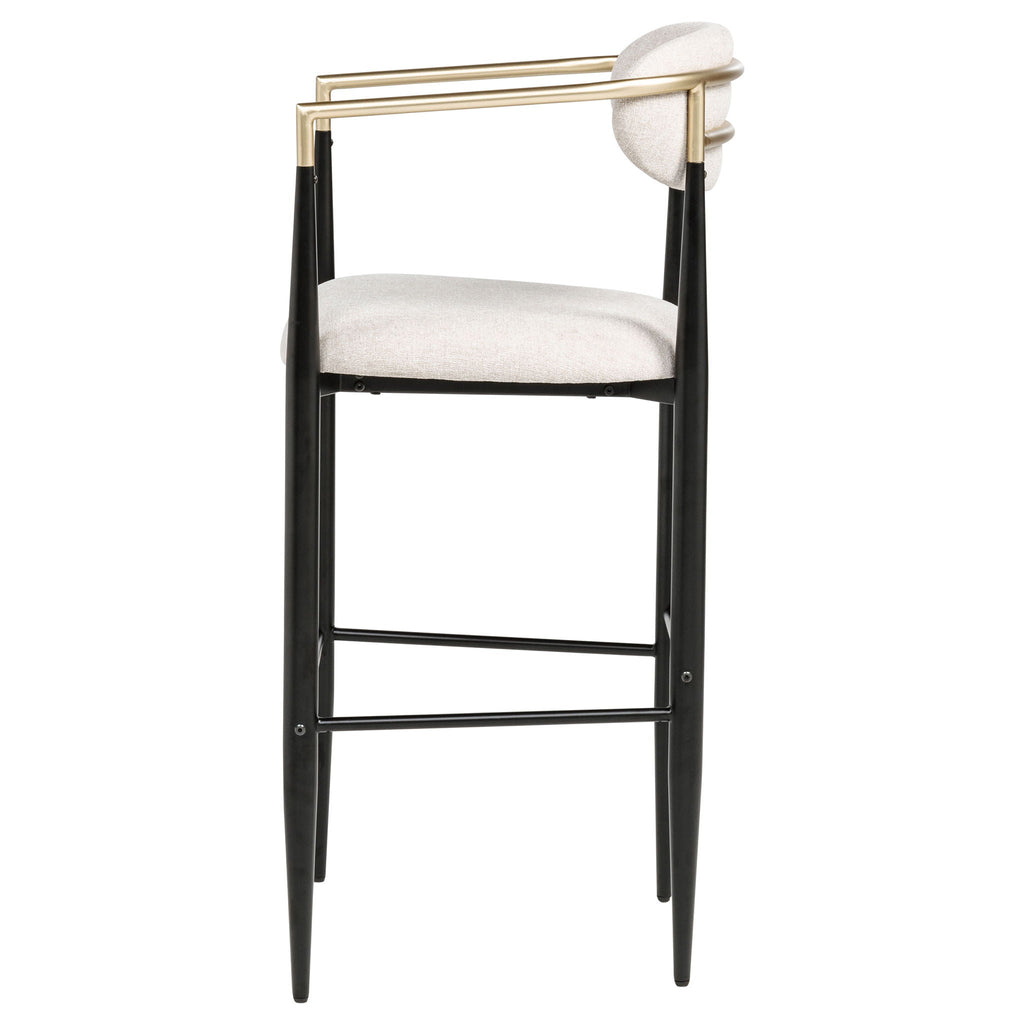 Tina Fabric Upholstered Bar Chair Beige (Set of 2)