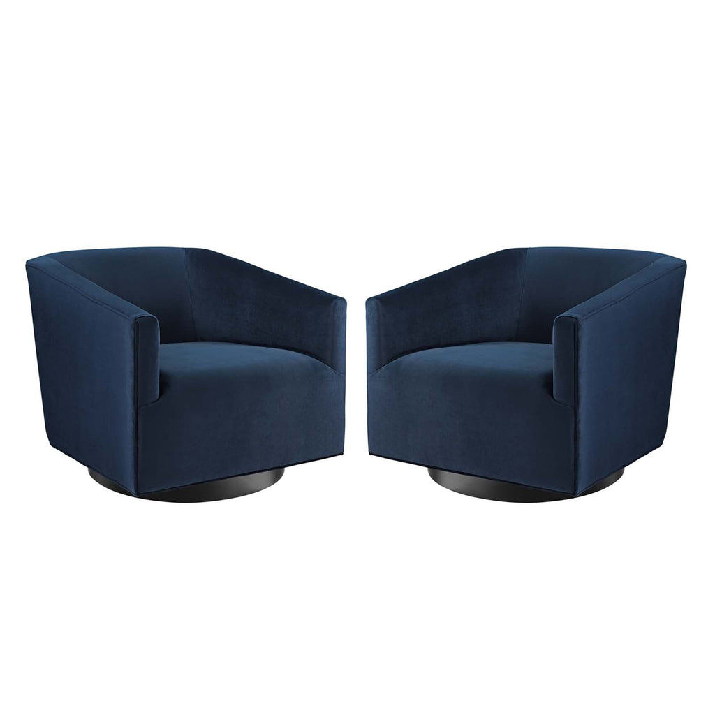 Twist Performance Velvet Swivel Chair Set of 2 by Modway