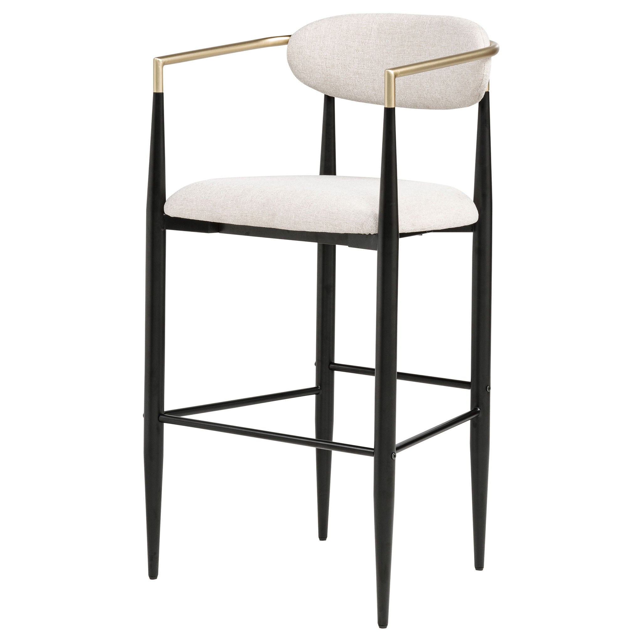 Tina Fabric Upholstered Bar Chair Beige (Set of 2)