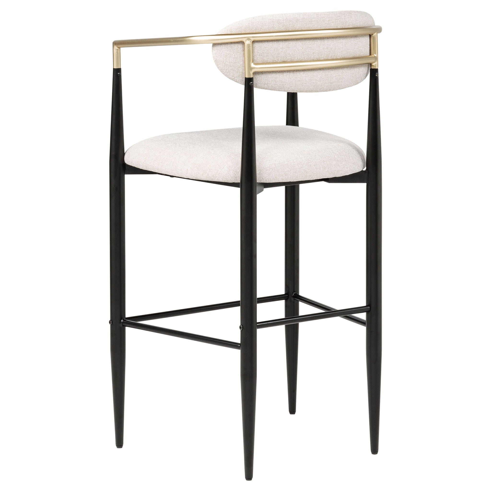 Tina Fabric Upholstered Bar Chair Beige (Set of 2)